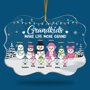 Grandkids Make Life More Grand - Personalized Custom Benelux Shaped Acrylic Christmas Ornament - Gift For Grandparents, Christmas Gift