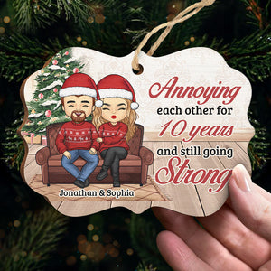 You & Me Annoying Each Other - Personalized Custom Benelux Shaped Wood Christmas Ornament - Gift For Couple, Husband Wife, Anniversary, Engagement, Wedding, Marriage Gift, Christmas Gift