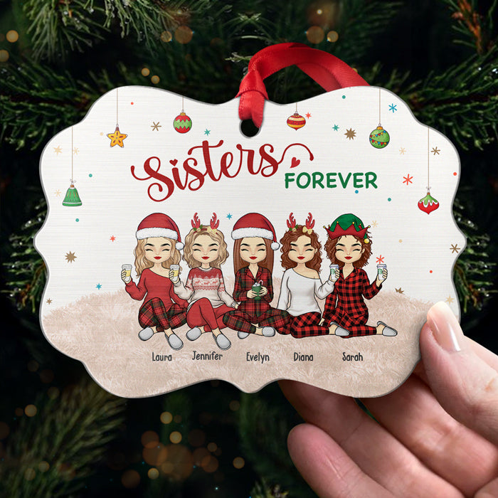 Sisters Forever - Bestie Personalized Custom Ornament - Aluminum