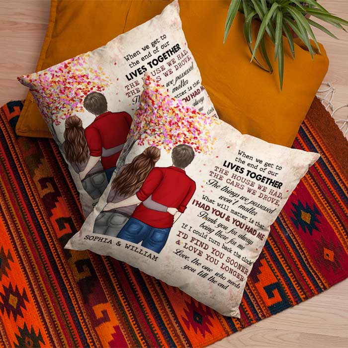 I Wish I'd Find You Sooner And Love You Longer - Gift For Couples, Personalized Pillow (Insert Included).
