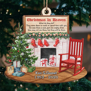 Christmas In Heaven - Memorial Personalized Custom Ornament - Wood Unique Shaped - Sympathy Gift, Christmas Gift For Family Members