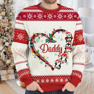 Grandma's Little Penguins - Personalized Custom Unisex Ugly Christmas Sweatshirt, Wool Sweatshirt, All-Over-Print Sweatshirt -  Gift For Grandma, Grandparents, Christmas Gift