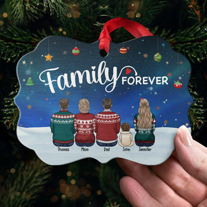 I Love My Family Forever - Family Personalized Custom Ornament - Aluminum Benelux Shaped - Christmas Gift For Siblings, Brothers, Sisters, Cousins