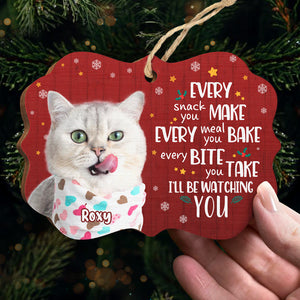 I'll Be Watching You - Personalized Custom Benelux Shaped Wood Photo Christmas Ornament - Upload Image, Gift For Pet Lovers, Christmas Gift