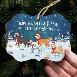 Furry Little Christmas - Dog Personalized Custom Ornament - Wood Benelux Shaped - Christmas Gift For Pet Owners, Pet Lovers