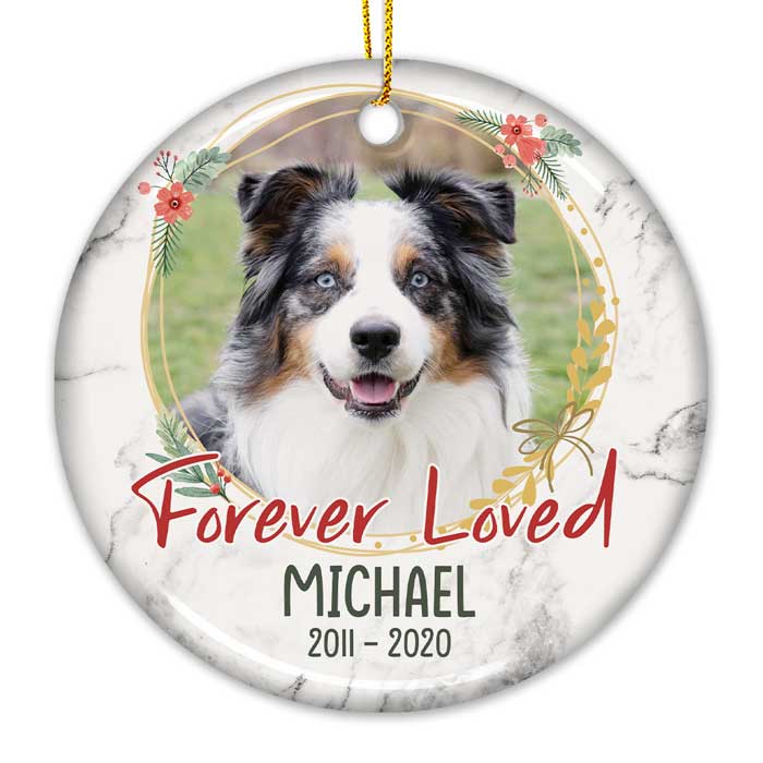 Forever Loved Dog Christmas Ornament, Personalized Dog Christmas Photo  Ornament, Custom Photo Memorial Gift to Pet Lover, Pet Christmas Ornament