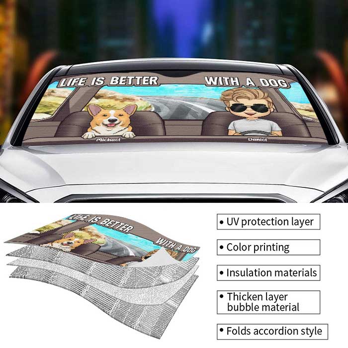 A Dog'S Life Car Sun Shade A Dog'S Life Car Sun Shade