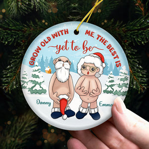 The Best Is Yet To Be - Couple Personalized Custom Ornament - Ceramic Round Shaped - Christmas Gift For Husband Wife, Anniversary