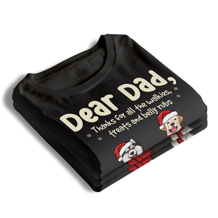 Thanks For All The Walkies Treats And Belly Rubs - Dog Personalized Custom Unisex T-shirt, Hoodie, Sweatshirt - Christmas Gift For Pet Owners, Pet Lovers