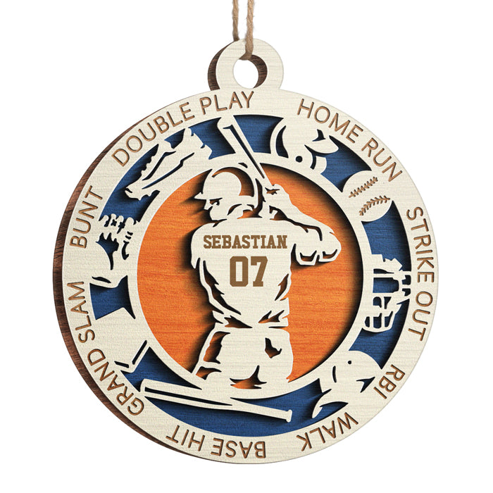 Sport Series Baseball - Sports Personalized Custom Ornament - Wood Round Shaped - Christmas Gift For Sport Lovers, Sport Players