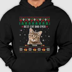 Best Cat Dad Cat Mom Ever - Personalized Custom Unisex T-shirt, Hoodie, Sweatshirt - Upload Image, Gift For Pet Lovers, Christmas Gift