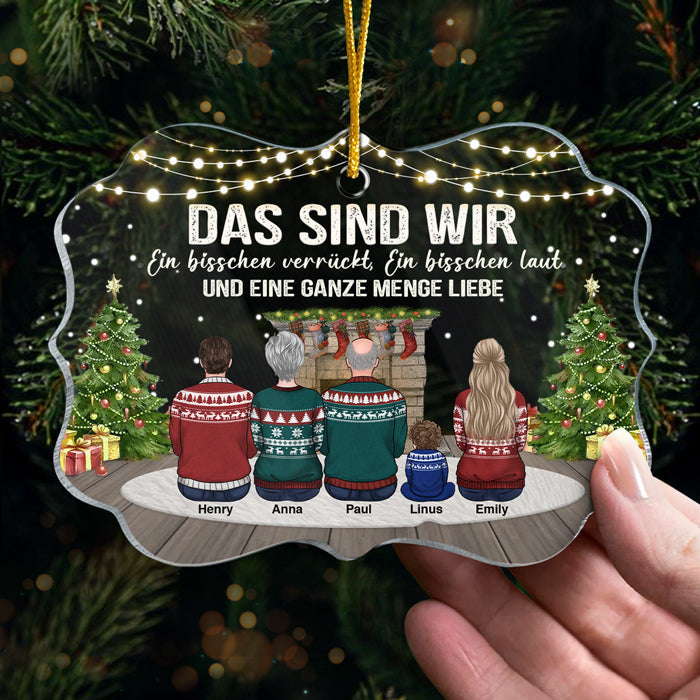Ein Bisschen Verrückt, Und Eine Ganze Menge Liebe - Ornement de Noël en acrylique personnalisé allemand en forme de Benelux - Cadeau pour la famille, Cadeau de Noël