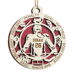 Sport Series Hockey - Sports Personalized Custom Ornament - Wood Round Shaped - Christmas Gift For Sport Lovers, Sport Players
