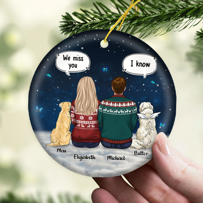 We Still Miss The Sound Of Your Paws - Memorial Personalized Custom Ornament - Ceramic Round Shaped - Sympathy Gift, Christmas Gift For Pet Owners, Pet Lovers