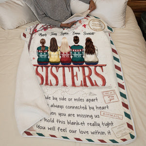 We Are Always Connected By Heart - Family Personalized Custom Blanket -  Christmas Gift For Siblings, Brothers, Sisters