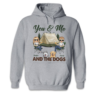 Camping And The Dogs Make Us Happy - Gift For Camping Couples, Husband Wife - Personalized Unisex T-shirt, Hoodie
