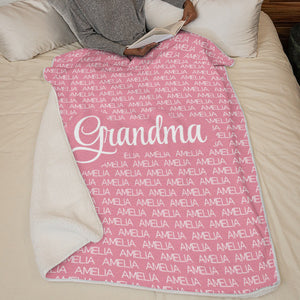 Warm and Cozy - Family Personalized Custom Blanket - Gift For Grandparents, Grandma, Grandpa