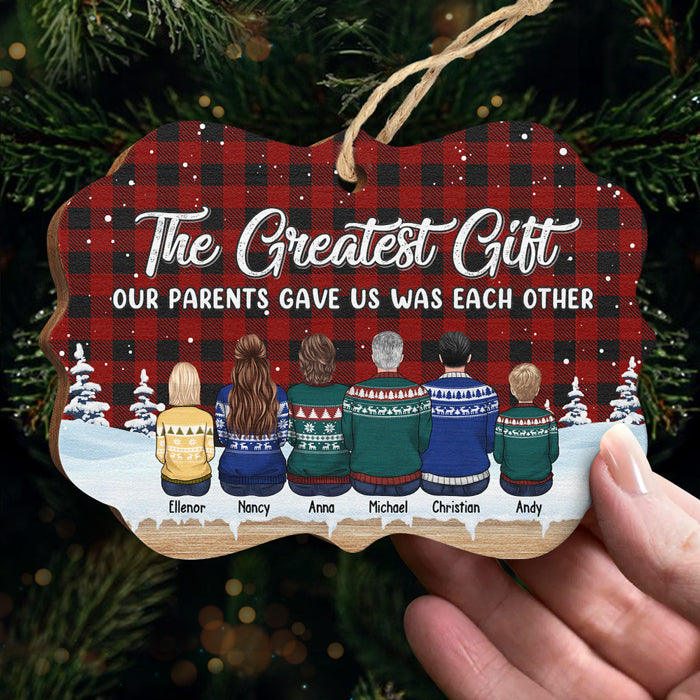 A Whole Lot Of Love - Family Personalized Custom Ornament - Wood Benelux Shaped - Christmas Gift For Siblings, Brothers, Sisters