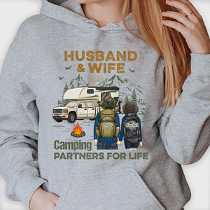 Camping Partners For Life - Personalized Unisex T-shirt, Hoodie, Sweatshirt - Gift For Couple, Husband Wife, Anniversary, Engagement, Wedding, Marriage, Camping Gift