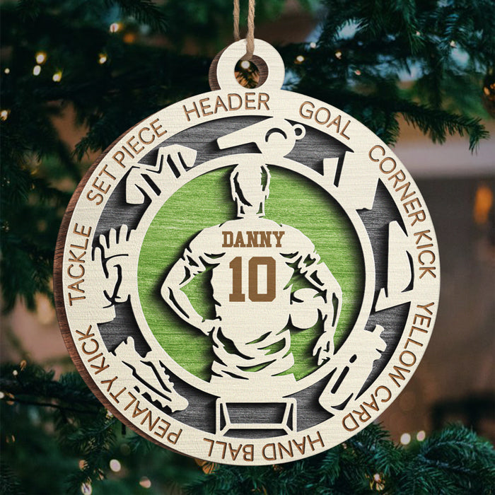 Sport Series - American Football, Baseball, Basketball, Hockey And More - Personalized Custom Round Shaped Wood Christmas Ornament