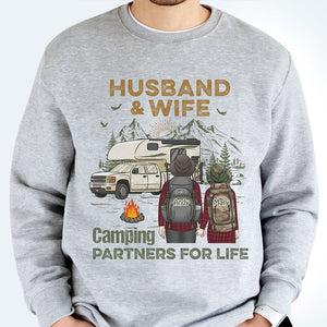 Camping Partners For Life - Personalized Unisex T-shirt, Hoodie, Sweatshirt - Gift For Couple, Husband Wife, Anniversary, Engagement, Wedding, Marriage, Camping Gift