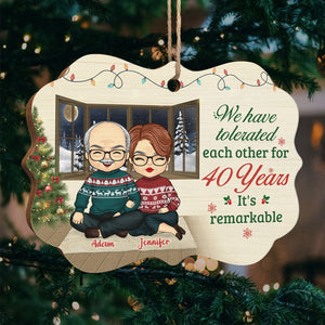 It's Remarkable We Have Tolerated Each Other - Personalized Custom Benelux Shaped Wood Christmas Ornament - Gift For Couple, Husband Wife, Anniversary, Engagement, Wedding, Marriage Gift, Christmas Gift