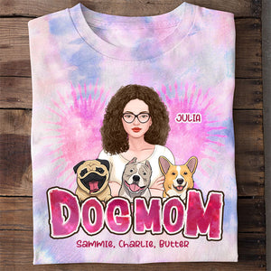 Cool Dog Mom - Personalized Unisex All-Over Printed T-Shirt.