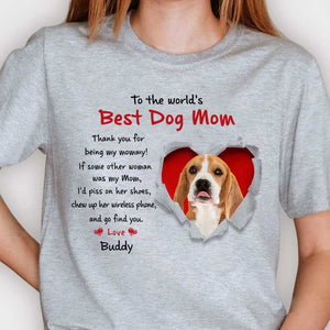 To The World's Best Dog Parents - Upload Image, Gift For Dog Lovers - Personalized Unisex T-shirt, Hoodie.