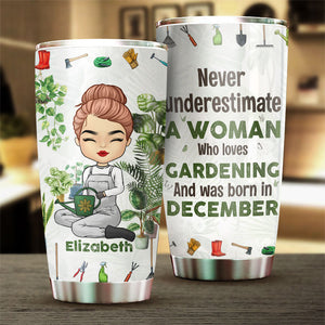 A Woman Who Loves Gardening - Personalized Tumbler - Gift For Gardening Lovers