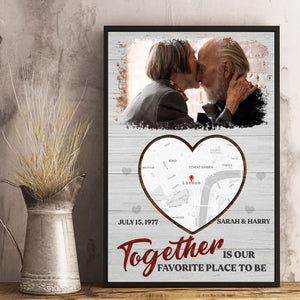 Together Is Our Favorite Place - Personalized Vertical Poster - Upload Image, Gift For Couples, Husband Wife