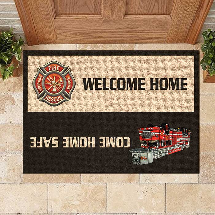 Come Home Safe - Funny Personalized Decorative Mat.