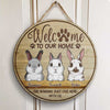 Welcome To The Rabbit Home - Personalized Door Sign