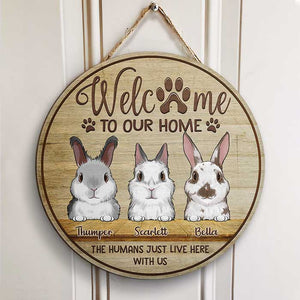 Welcome To The Rabbit Home - Personalized Door Sign.