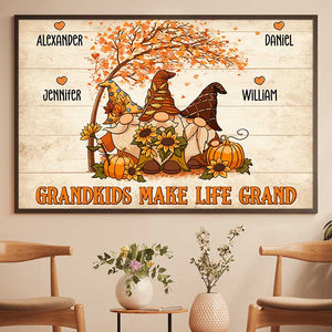 Grandkids Make Life Grand - Personalized Horizontal Poster.