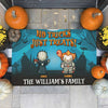 No Tricks Just Treats - Personalized Decorative Mat, Halloween Ideas.