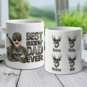 Best Bucking Dad Ever - Hunting Dad - Personalized Mug.
