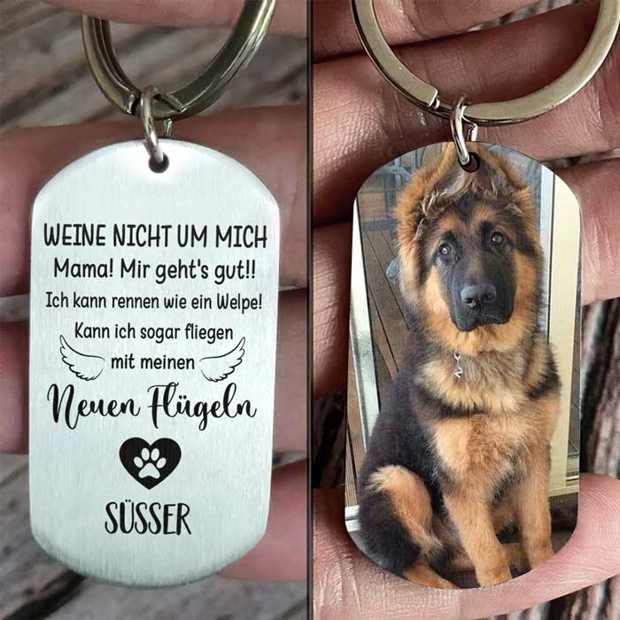 Personalised German Shepherd Wooden Keyring