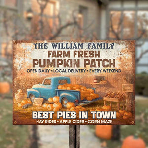 Farm Fresh - Pumpkin Patch - Best Pies In Town - Personalized Metal Sign, Halloween Ideas..