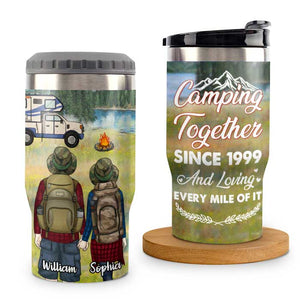 Loving Every Mile Camping With You - Personalized Can Cooler - Gift For Couples, Gift For Camping Lovers