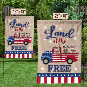 America, Land Of The Free - 4th Of July Decoration - Personalized Dog Flag.