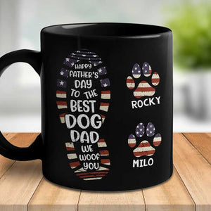Happy Father's Day To The Best Dog Dad - Gift For Dad - Personalized Black Mug.