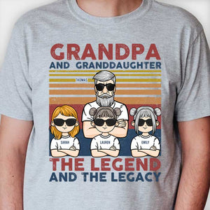 Grandpa & Granddaughter, Legend & Legacy  - Personalized Unisex T-shirt, Hoodie - Gift For Dad, Grandpa