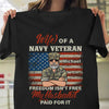 Freedom Isn't Free My Husband Paid For It - July 4th - Personalized Unisex T-Shirt