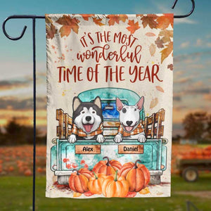 Halloween For Dogs - It’s The Most Wonderful Time Of The Year - Personalized Funny Dog Flag, Halloween Ideas..