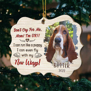 Don't Cry For Me - Upload Pet Photo - Personalized Custom Benelux Shaped Wood Christmas Ornament