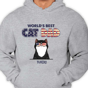 World's Best Cat Dad Cool Cats - Gift for Dad Personalized Unisex T-Shirt.