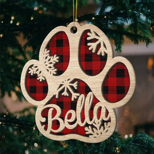 Colorful Paw - Christmas Is On Its Way - Personalized Shaped Ornament.