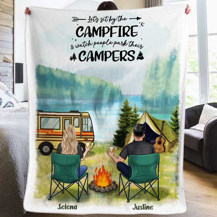 Making Memories One Campsite At A Time - Husband & Wife - Gift For Camping Couples, Personalized Blanket.