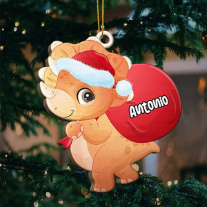 Happy A Roarrrsome Christmas - Personalized Shaped Ornament.