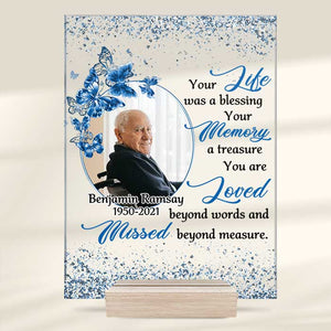 You're Missed Beyond Treasure - Personalized Acrylic Plaque - Upload Image, Memorial Gift, Sympathy Gift